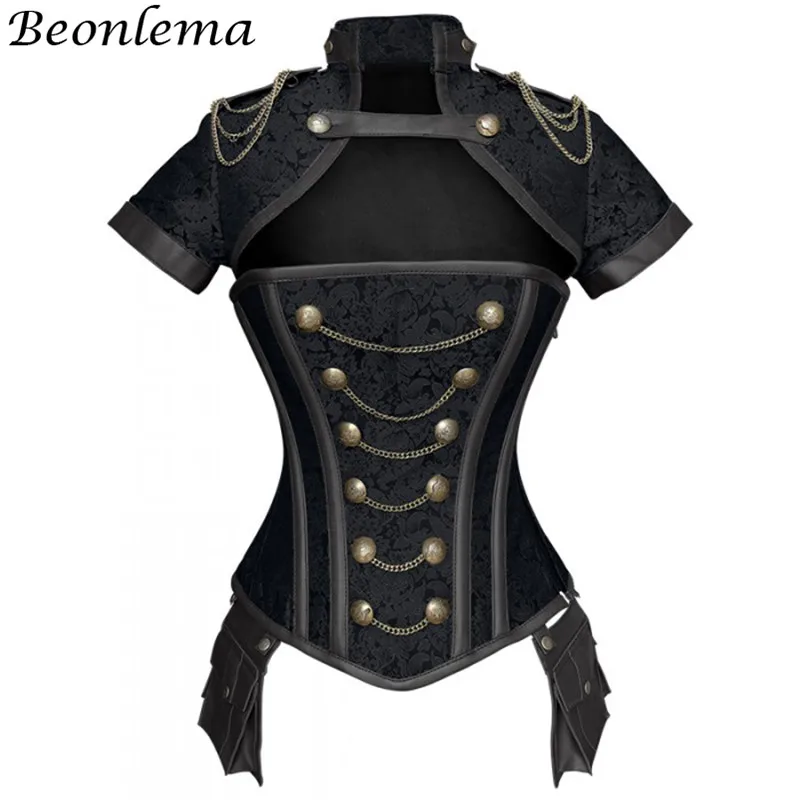Beonlema Black Red Corsets Steampunk Women Sexy Goth Clothing Steel Bones Overbust Gothic Retro Korse Femme Punk Corset Set
Beonlema Black Red Corsets Steampunk Women Sexy Goth Clothing Steel Bones Overbust Gothic Retro Korse Femme Punk Corset Set