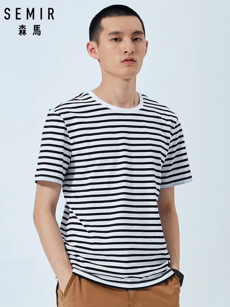 SEMIR Short sleeve T shirt men summer 2019 new cotton round neck Korean striped sea soul t-shirt fashion tops
SEMIR Short sleeve T shirt men summer 2019 new cotton round neck Korean striped sea soul t-shirt fashion tops