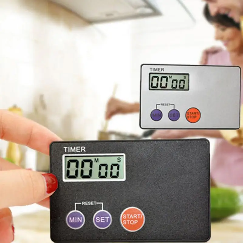 

1Pcs Portable Ultrathin Credit Card Sized Digital LCD Kitchen Timer Buzzer Alarm Magnetic Cooking Timer