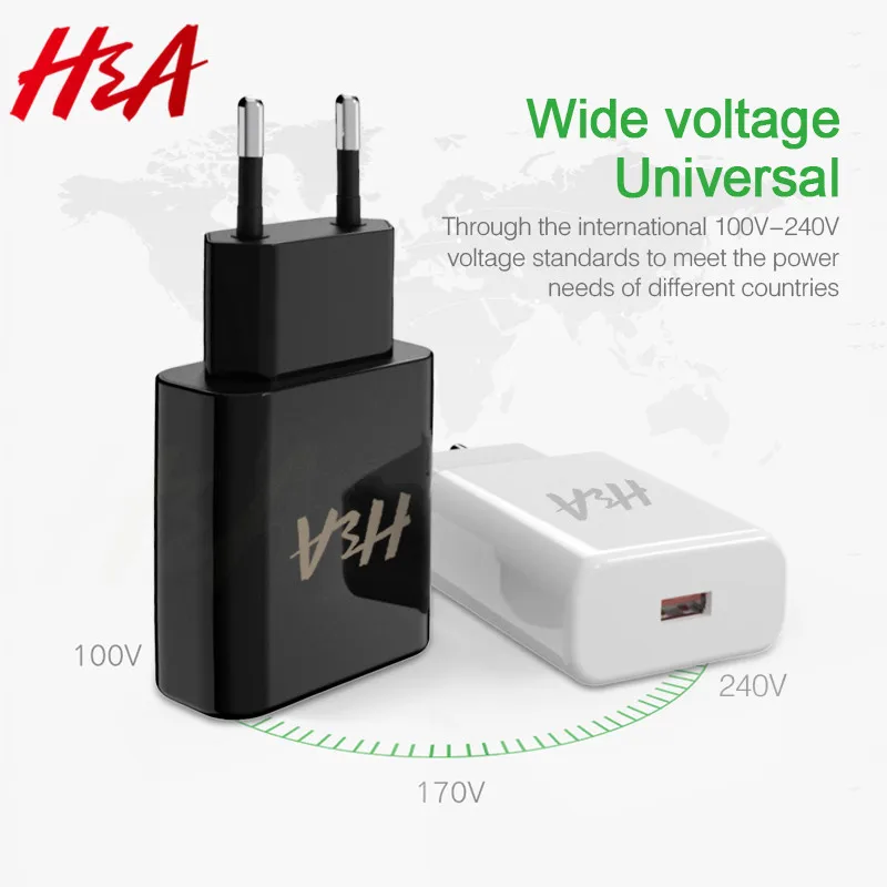H&A Quick Charge 3.0 USB Charger For Samsung S10 Plus S9 S8 QC3.0 Multi Charger For iPhone X XSMax 7 8 6 Plus EU Charge Adapter
H&A Quick Charge 3.0 USB Charger For Samsung S10 Plus S9 S8 QC3.0 Multi Charger For iPhone X XSMax 7 8 6 Plus EU Charge Adapter