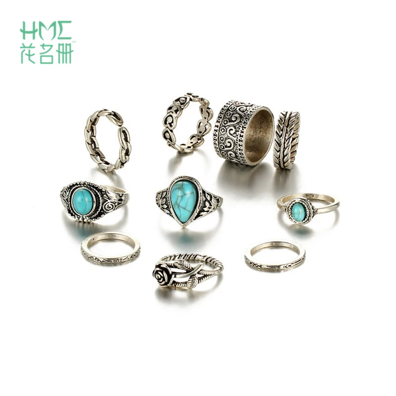 10pcs Personality Vintage Hollow Rings Heart Twist Carving Pattern Rose Ten 10 Sets Of Combination Ring Women Jewelry
10pcs Personality Vintage Hollow Rings Heart Twist Carving Pattern Rose Ten 10 Sets Of Combination Ring Women Jewelry