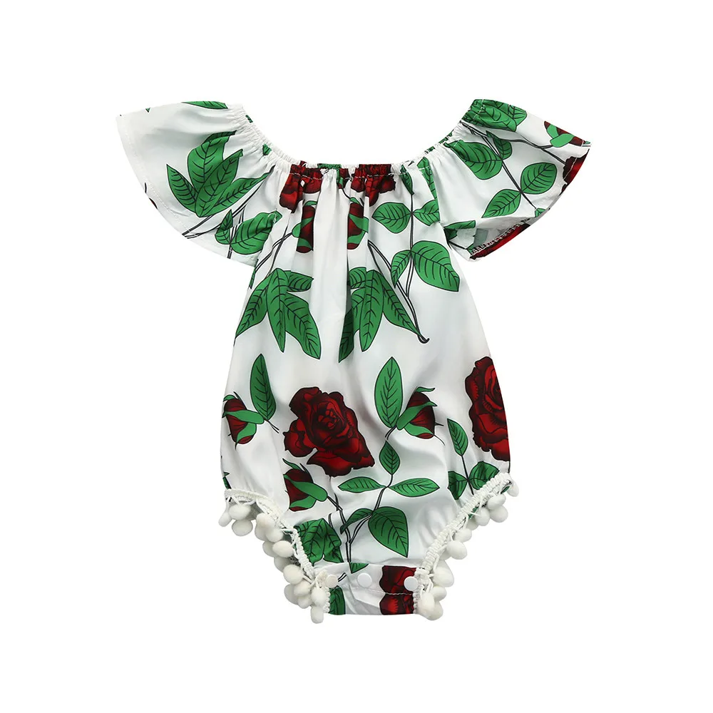 Summer Baby Girls Infant Clothing Floral Off-Shouder Short-Sleeved Clothes Backless Jumpsuit Tassel Romper Newborn Girl Sunsuit
Summer Baby Girls Infant Clothing Floral Off-Shouder Short-Sleeved Clothes Backless Jumpsuit Tassel Romper Newborn Girl Sunsuit