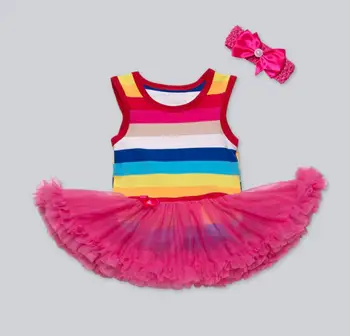 Pinkbabi Infant Baby Girls Romper 2PCs per Set Sleeveless Colorful Striped Printed Baby Girl Tutu Dress Headband for 0-24Months
Pinkbabi Infant Baby Girls Romper 2PCs per Set Sleeveless Colorful Striped Printed Baby Girl Tutu Dress Headband for 0-24Months