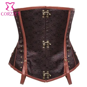Brown Brocade Steel Boned Corsets and Bustiers Plus Size Corset Underbust Steampunk Clothing Burlesque Cosplay Gothic Corselet
Brown Brocade Steel Boned Corsets and Bustiers Plus Size Corset Underbust Steampunk Clothing Burlesque Cosplay Gothic Corselet