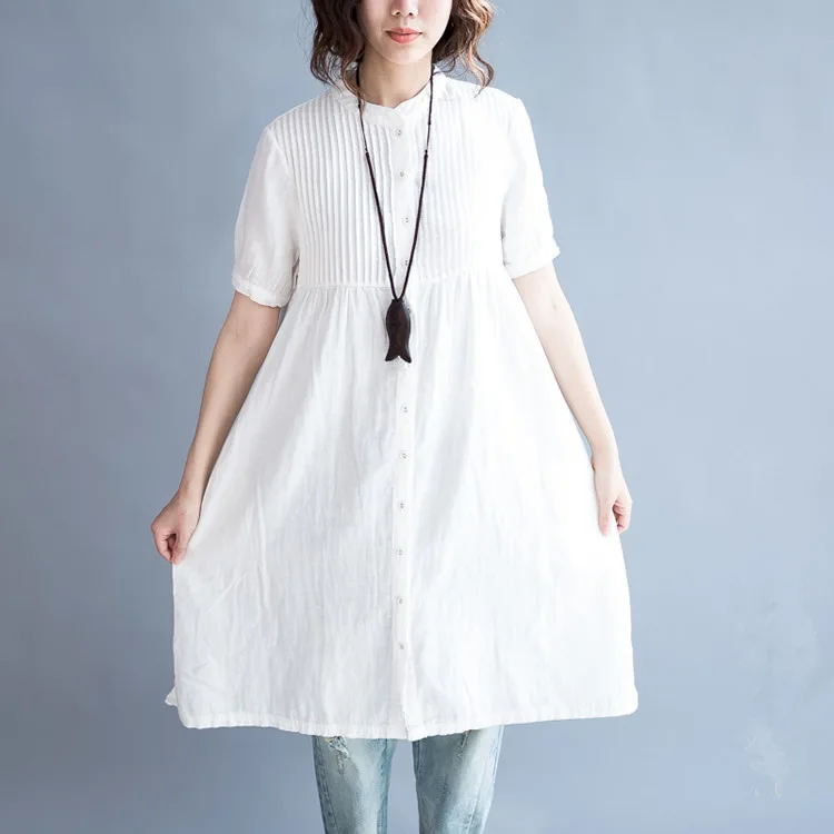 Johnature 2019 Spring New Women Long Blouses Fashion Summer Casual Loose Tops Soild Color Short Sleeve Women Female Shirts
Johnature 2019 Spring New Women Long Blouses Fashion Summer Casual Loose Tops Soild Color Short Sleeve Women Female Shirts