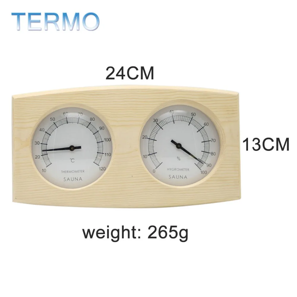 Sauna Room Thermometer Hygrometer Sauna Accessories Wooden Double Pointer Hygrothermograph Thermometer Humidity Measurement
Sauna Room Thermometer Hygrometer Sauna Accessories Wooden Double Pointer Hygrothermograph Thermometer Humidity Measurement