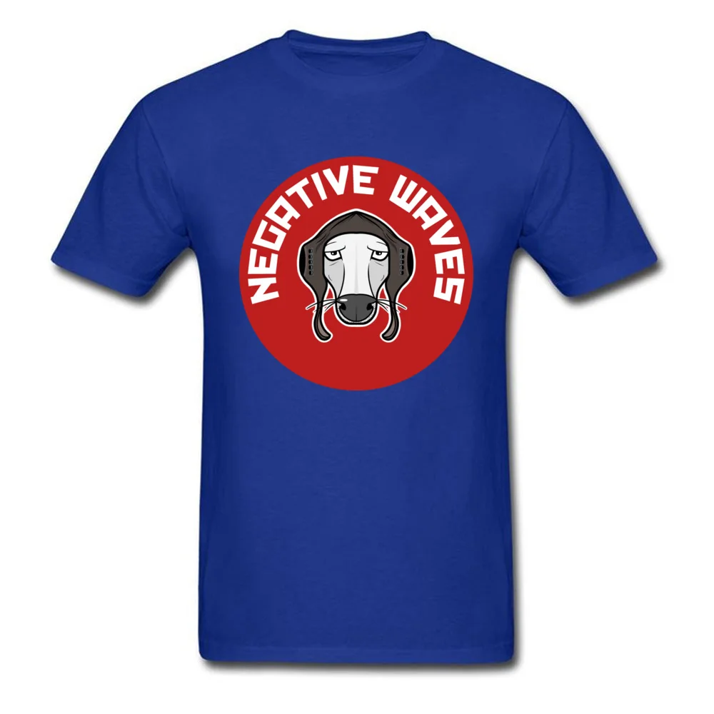 Negative Waves Stickers Short Sleeve Tops Shirts Round Collar Cotton Men Top T-shirts Printed T-shirts New Coming Negative Waves Stickers blue