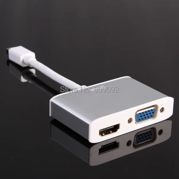2 in 1 Aluminum Mini DP Display Port to HDMI /VGA Adapter Cable for Mac MacBook Pro Air
2 in 1 Aluminum Mini DP Display Port to HDMI /VGA Adapter Cable for Mac MacBook Pro Air