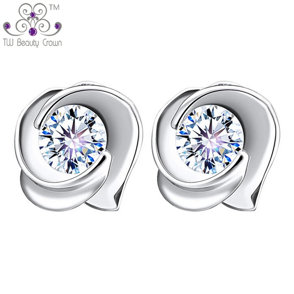 Real 925 Pure Silver Elegant Shining Clear Cubic Zircon Stud Earrings For Women collier femme Jewelry Bijoux Brincos
Real 925 Pure Silver Elegant Shining Clear Cubic Zircon Stud Earrings For Women collier femme Jewelry Bijoux Brincos