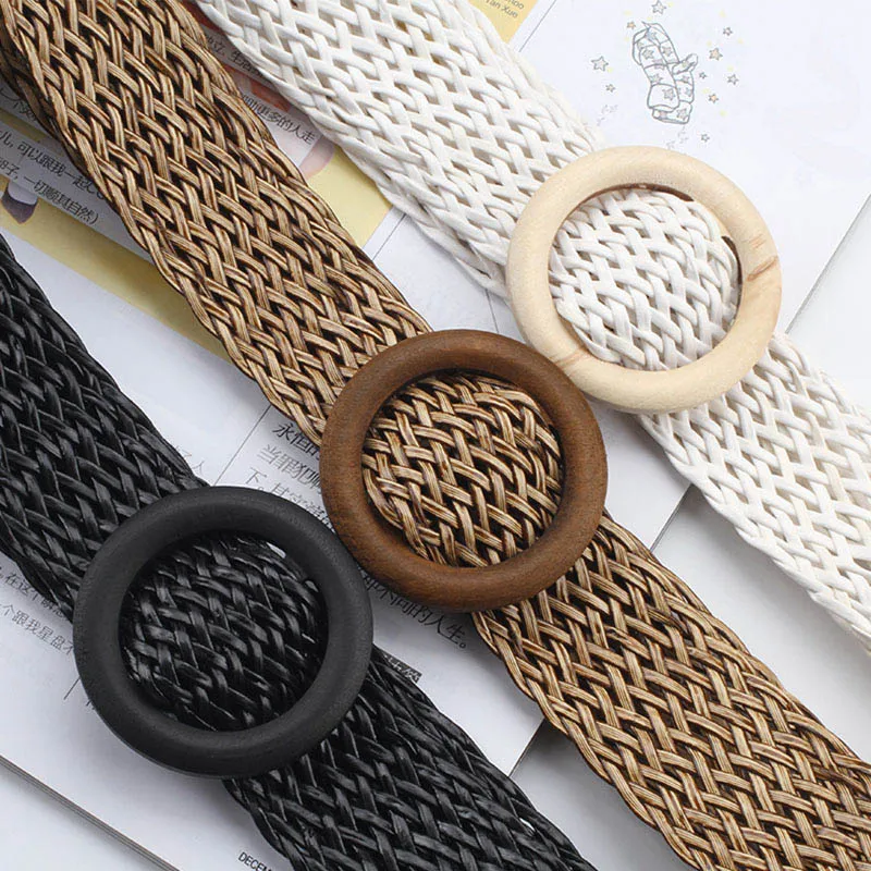 Summer Wide Braided Belt Women Woven Straw Belt with Round Wooden Buckle Waist Belt
Summer Wide Braided Belt Women Woven Straw Belt with Round Wooden Buckle Waist Belt