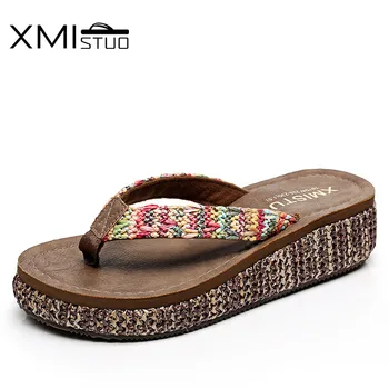 Xmistuo High-Quality Slope With The Word Drag Leisure Slippers Lady Beach High-Heeled Anti-Skid Clip Feet Antique Cool Slippers
Xmistuo High-Quality Slope With The Word Drag Leisure Slippers Lady Beach High-Heeled Anti-Skid Clip Feet Antique Cool Slippers