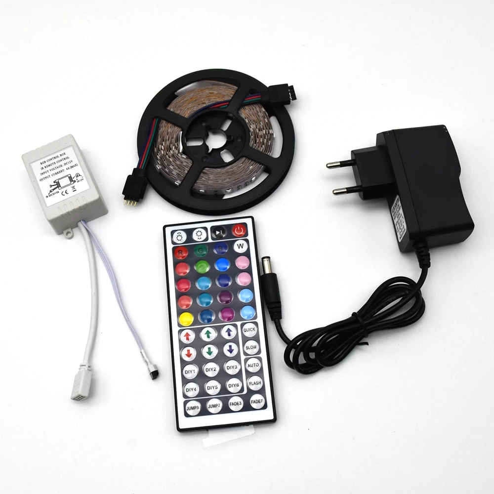 5M RGB LED Strip Light 2835 SMD Waterproof LED Tape Ribbon flexible with IR Remote controller and DC12V Power Adapter set
5M RGB LED Strip Light 2835 SMD Waterproof LED Tape Ribbon flexible with IR Remote controller and DC12V Power Adapter set