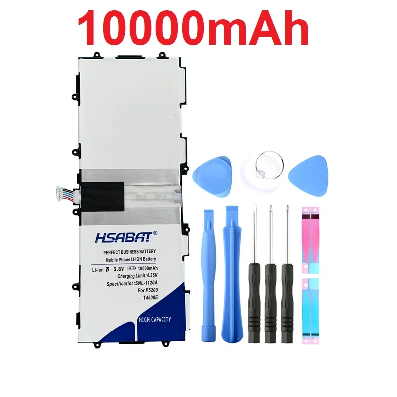 HSABAT 10000mAh T4500E Battery for Samsung Galaxy Tab 3 10.1 P5200 P5210 GT-P5200 GT-P5210
HSABAT 10000mAh T4500E Battery for Samsung Galaxy Tab 3 10.1 P5200 P5210 GT-P5200 GT-P5210