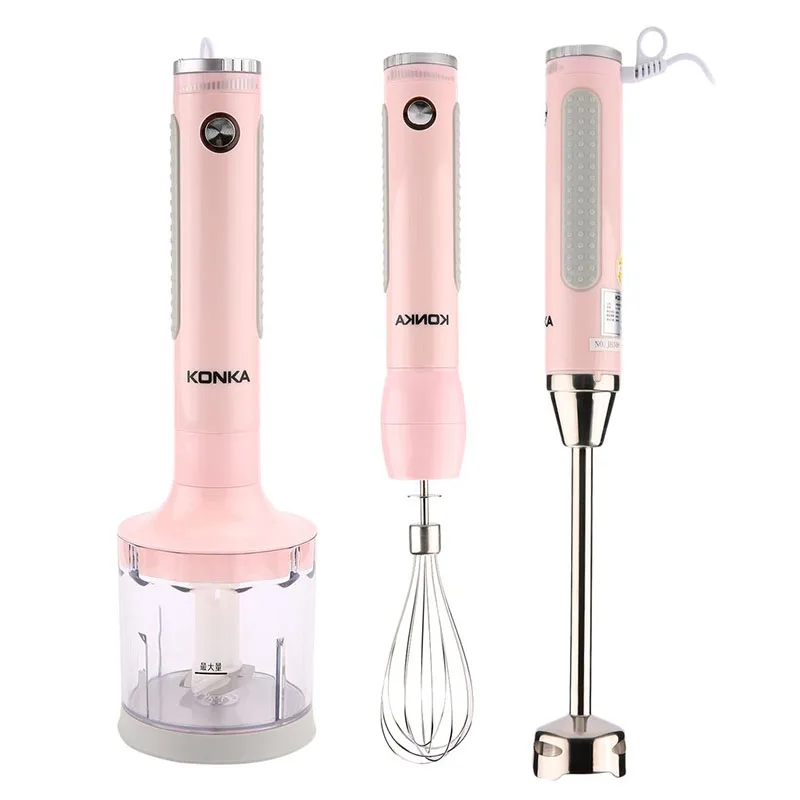 Фото KONKA Powerful 220V 300W Immersion Hand Blender Mixer Set Variable Speed Control Multifunctional Food Processor KJ-JH308 Gifts | Бытовая