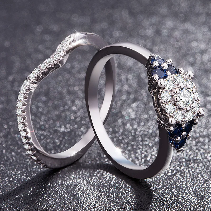 2/pcs set Unique Wedding Band Engagement Ring blue sapphire zircon rings,designer jewelry luxury fine Luxurious jewelry crystal
2/pcs set Unique Wedding Band Engagement Ring blue sapphire zircon rings,designer jewelry luxury fine Luxurious jewelry crystal