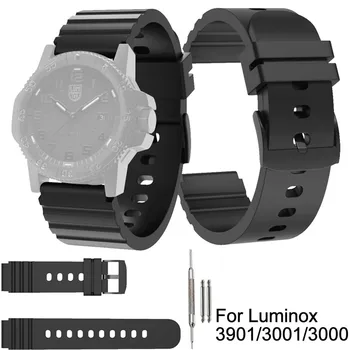 

New Fashion Sport Soft Silicone Replacement Strap Watch Band for Luminox Men's 3901/3001/3000 With Repair Tool Connector 30A12