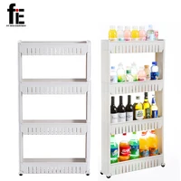 fiE Multipurpose Shelf with Removable Wheels Crack Rack Bathroom Storage Storage Rack Shelf Multi-layer Refrigerator Side Shelf image