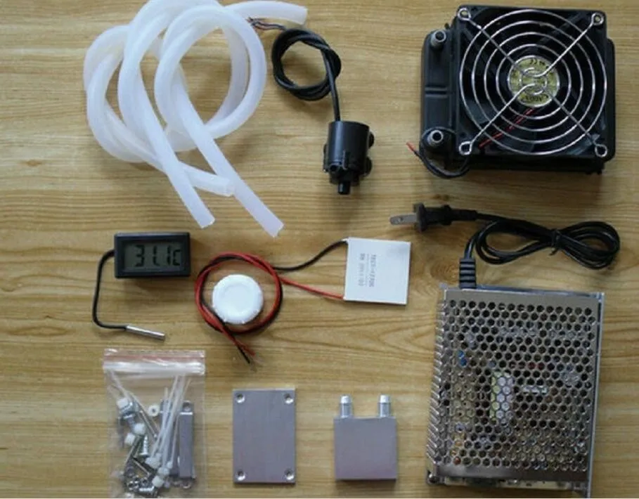 Cooling system Thermoelectric Refrigeration Cooler Fan Peltier TEC1-12706 Kits power supply thermometer Cooling water
Cooling system Thermoelectric Refrigeration Cooler Fan Peltier TEC1-12706 Kits power supply thermometer Cooling water