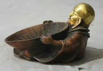 6" Elaborate Chinese Copper Gold Seat Happy Laugh Maitreya Buddha Basket Statue Ashtray
6" Elaborate Chinese Copper Gold Seat Happy Laugh Maitreya Buddha Basket Statue Ashtray