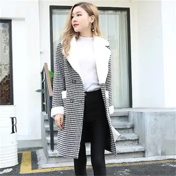 Women Plaid Blazers Jackets Suit Ladies Large Size New Loose Medium Long Houndstooth Thicken Wool Coat women Blazers women Suit
Women Plaid Blazers Jackets Suit Ladies Large Size New Loose Medium Long Houndstooth Thicken Wool Coat women Blazers women Suit