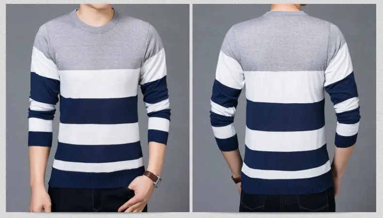 MuLS Brand Mens Pullover Sweaters Autumn Winter Striped Sweater Pullovers Male Jumpers Knitwears Boys Plus Size M-3XL Drop Ship 04