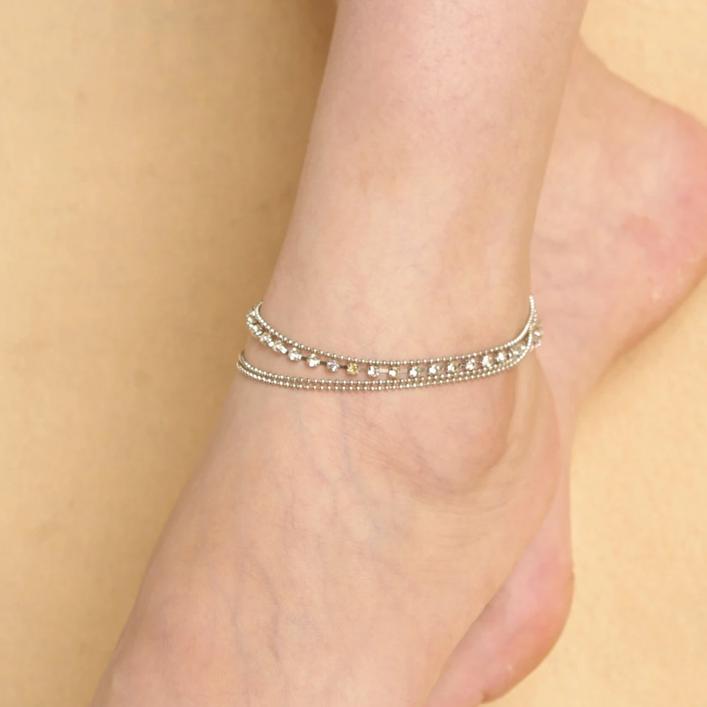 Fashion 4 layers Crystal Beading Silver Stretch Anklet Foot Chain Rhinestone Ankle Bracelet tornozeleira femininas
Fashion 4 layers Crystal Beading Silver Stretch Anklet Foot Chain Rhinestone Ankle Bracelet tornozeleira femininas