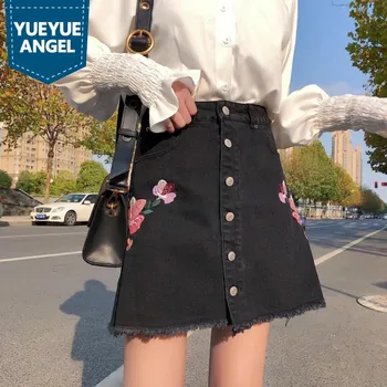 New Summer Women Fashion Single Breasted Denim Mini Skirt High Waist Tassels Office Ladies Retro Floral Embroidery Jeans Skirts
New Summer Women Fashion Single Breasted Denim Mini Skirt High Waist Tassels Office Ladies Retro Floral Embroidery Jeans Skirts