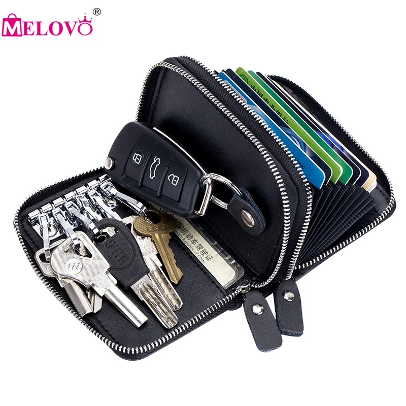 MELOVO Double Zipper Vintage Men's or Women's Genuine Leather Card Key Holders Keys Hanging Promotion Wallets Gifts 36639
MELOVO Double Zipper Vintage Men's or Women's Genuine Leather Card Key Holders Keys Hanging Promotion Wallets Gifts 36639