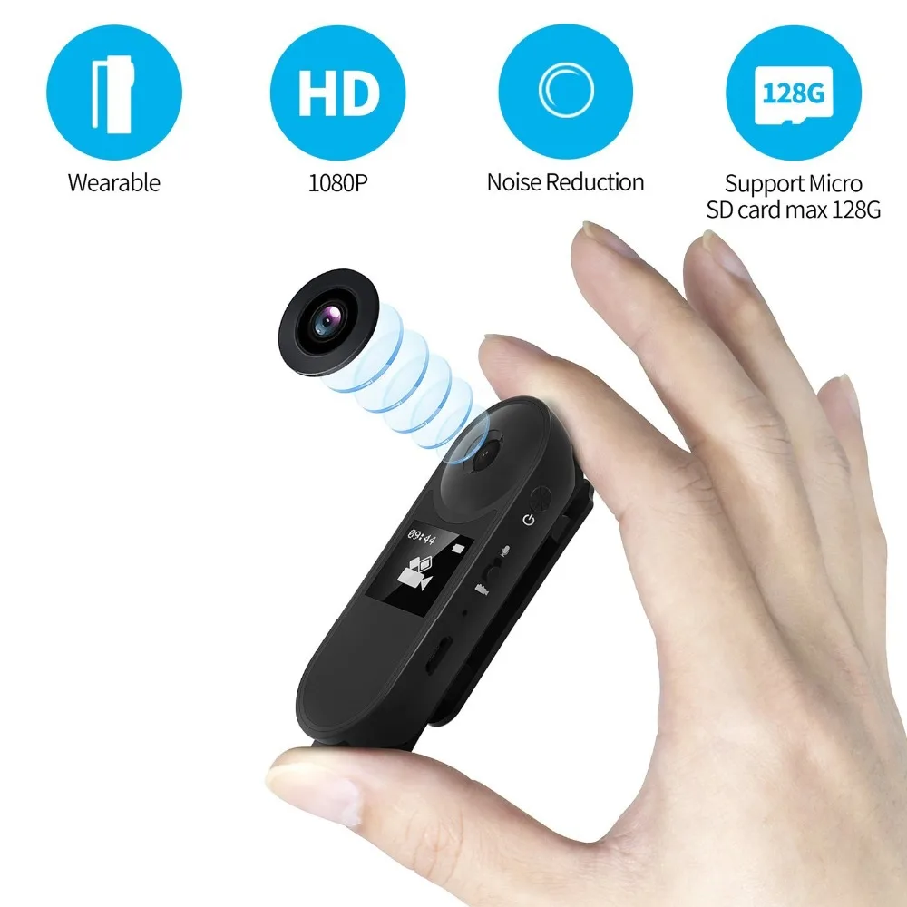 

1080P HD Mini Camera Camcorder Recording Pen With Viewing Screen Clip Voice Video Recorder DVR For Lectures Body Cam Sports DV