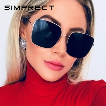 SIMPRECT Metal Big Square Sunglasses Women Mirror Oversized Sun Glasses Fashion Vintage Gradient Sunglass Men Lunette YJ1017
SIMPRECT Metal Big Square Sunglasses Women Mirror Oversized Sun Glasses Fashion Vintage Gradient Sunglass Men Lunette YJ1017