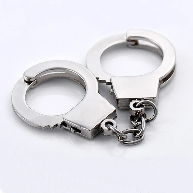 

FREE SHIPPING BY DHL 100pcs/lot New Fashion Mini Handcuffs Keychains Metal Handcuff Shaped Keyrings for Gifts