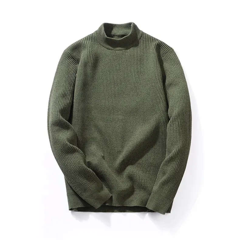 2018 Winter Mock-Neck Pullover Men Cotton Thicken Knitted Turtlenck Sweater Men Autumn Turtle-neck Mens Sweaters Drop-shipping 04