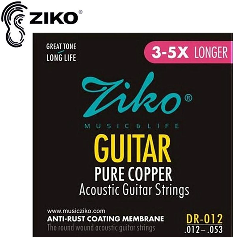 Струны для акустической гитары ZIKO 012-053 DR-012 детали из чистой меди аксессуары
