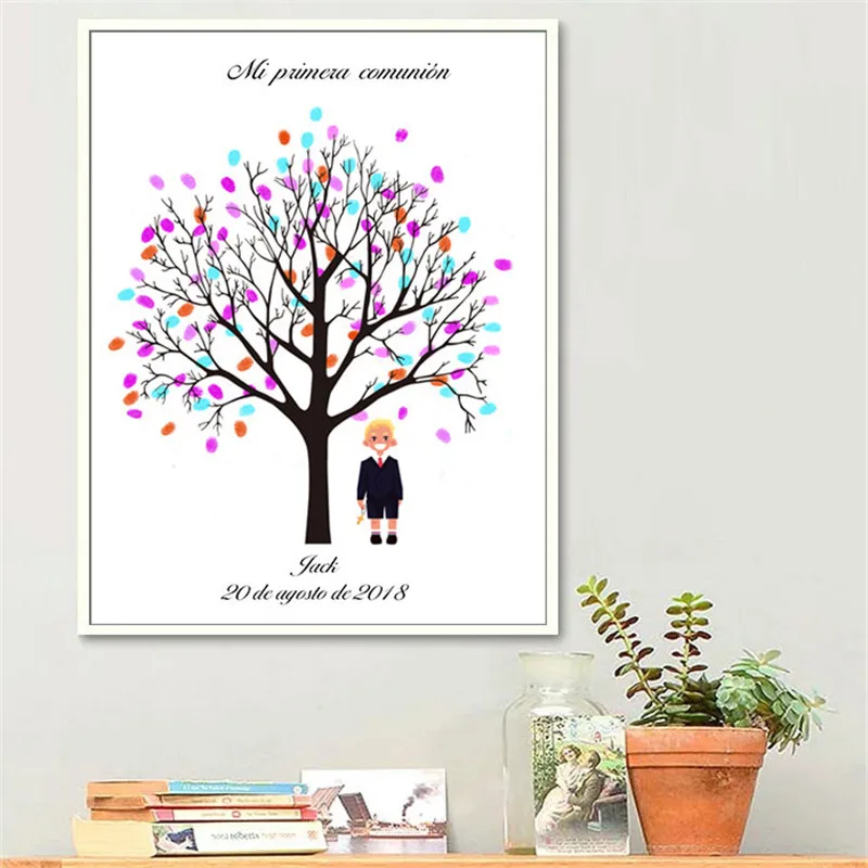 HAOCHU Free Customized Fingerprint Canvas Painting Guest Book DIY My First Communion Souvenir Kids Boys Baptism Decor Sign Book
HAOCHU Free Customized Fingerprint Canvas Painting Guest Book DIY My First Communion Souvenir Kids Boys Baptism Decor Sign Book