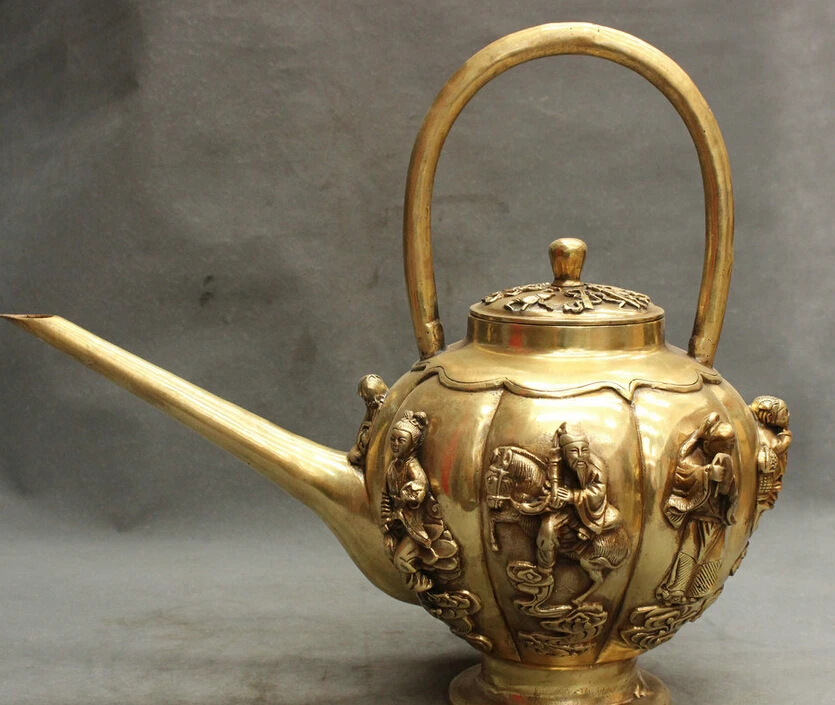 fast shipping USPS to USA S1525 18" Folk Chinese Brass 8 God Immortal Statue Auspicious Symbol Wine Pot Teapot
fast shipping USPS to USA S1525 18" Folk Chinese Brass 8 God Immortal Statue Auspicious Symbol Wine Pot Teapot