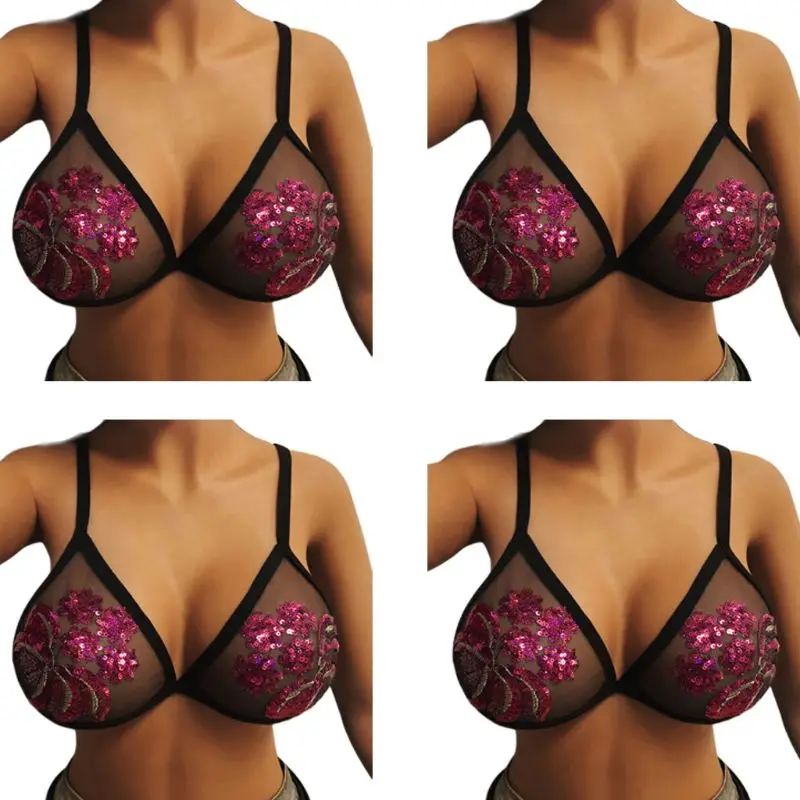 Womens Spaghetti Strap Bustier Sexy V-Neck Glitter Butterfly Flower Sequin Underwear Bra Erotic Sheer Mesh Cup Lingerie Bralette
Womens Spaghetti Strap Bustier Sexy V-Neck Glitter Butterfly Flower Sequin Underwear Bra Erotic Sheer Mesh Cup Lingerie Bralette