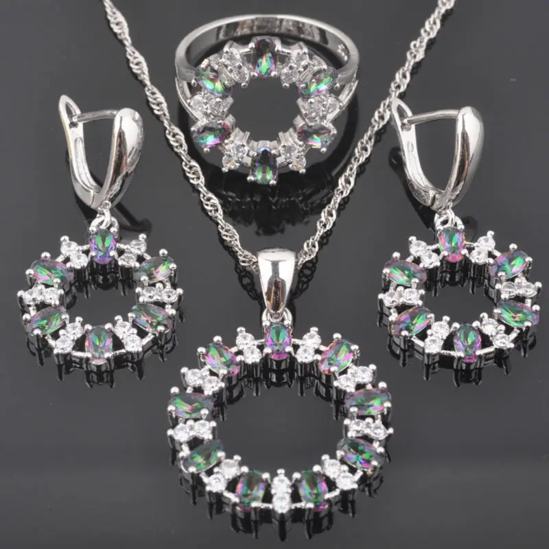 FAHOYO 2019 New Multicolor Rainbow Zirconia Women's 925 Sterling Silver Jewelry Sets Earrings/Pendant/Necklace/Rings QZ0417
FAHOYO 2019 New Multicolor Rainbow Zirconia Women's 925 Sterling Silver Jewelry Sets Earrings/Pendant/Necklace/Rings QZ0417