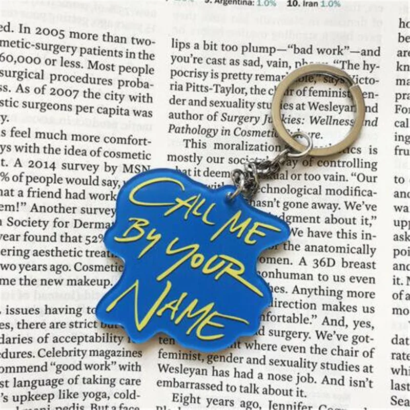 2019 André Aciman Call Me by Your Name Movie Andre CMBYN Timothée Keychain Keyring Pendant Thoughtful Gift HOT
2019 André Aciman Call Me by Your Name Movie Andre CMBYN Timothée Keychain Keyring Pendant Thoughtful Gift HOT
