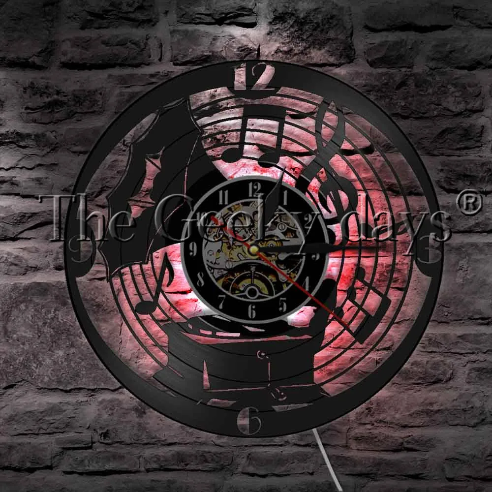 Antique Gramophone Music Note Vinyl Record Wall Clock Home Decor Classic Vintage Gramophone LED Night Light Creative Gift
Antique Gramophone Music Note Vinyl Record Wall Clock Home Decor Classic Vintage Gramophone LED Night Light Creative Gift