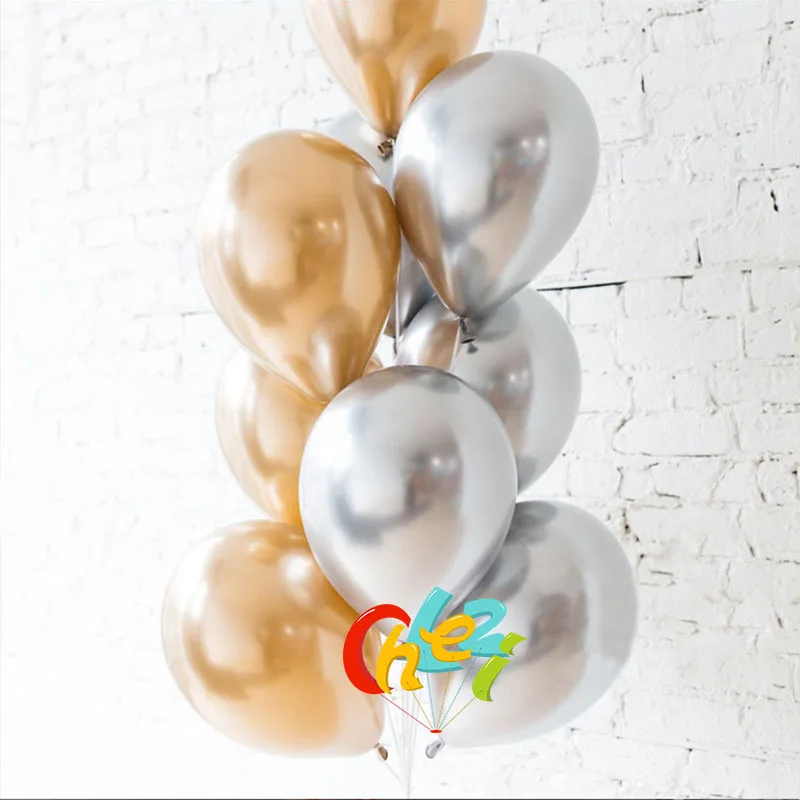 50pcs 12inch New Gold Silver Metallic Latex Balloons Chrome Alloy Colors Kids Birthday hotel Wedding Party decoration Globos
50pcs 12inch New Gold Silver Metallic Latex Balloons Chrome Alloy Colors Kids Birthday hotel Wedding Party decoration Globos