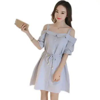 2019 Korean Style Ruffles Sweet Summer Backless Women Casual Beach Solid Shoulder Dress Party Color Cold Button Dresses
2019 Korean Style Ruffles Sweet Summer Backless Women Casual Beach Solid Shoulder Dress Party Color Cold Button Dresses