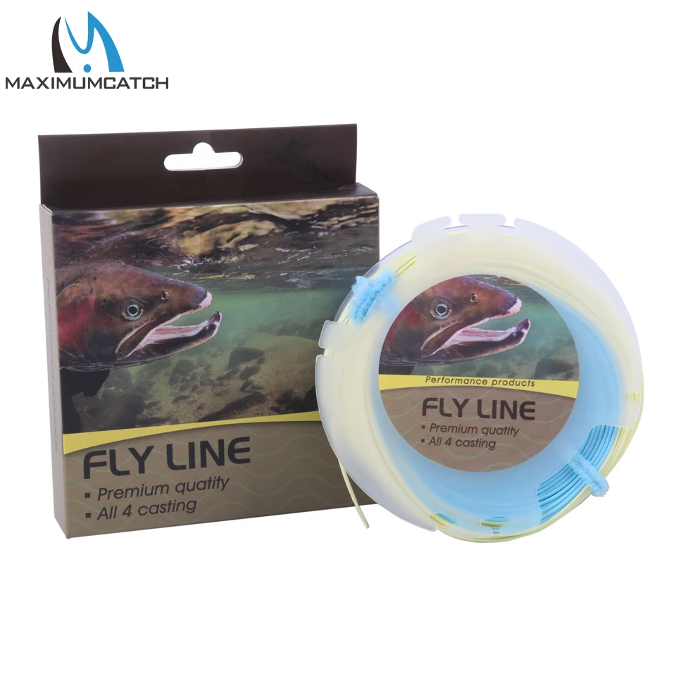 Image Maxcatch Fly Fishing Line Floating 3 8WT Beige   Blue Weight Forward Fly Line
