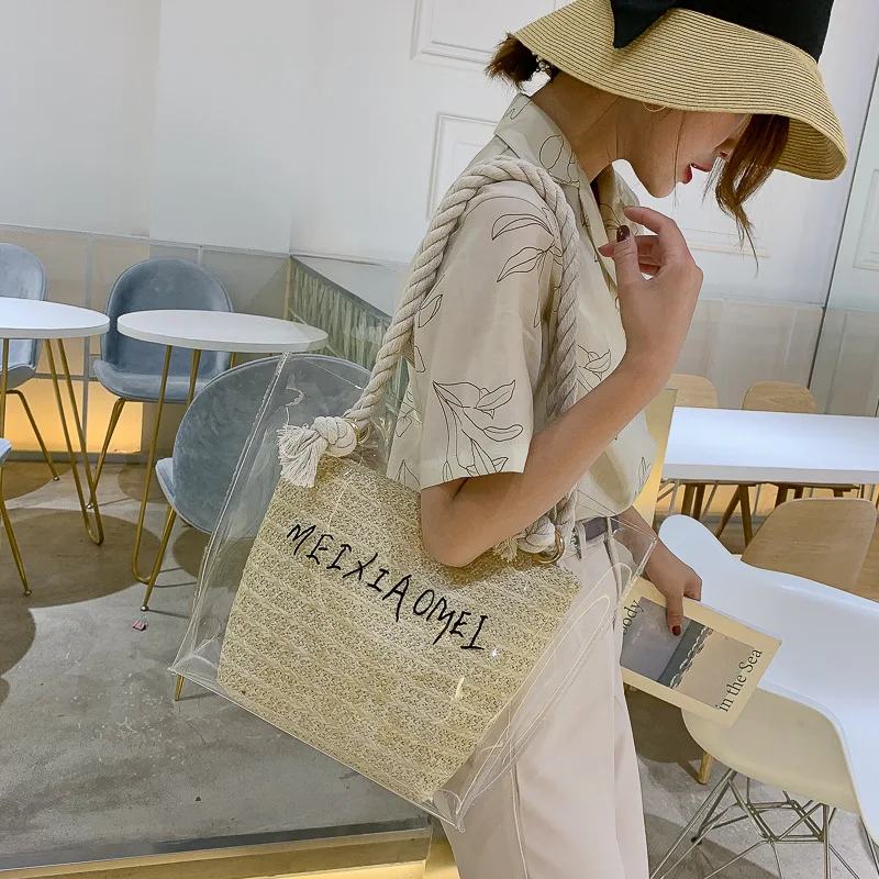 Fashion new transparent square straw bags for women 2019 white beach bags large summer leisure female crossbody bags high quali
Fashion new transparent square straw bags for women 2019 white beach bags large summer leisure female crossbody bags high quali
