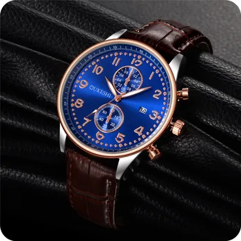 New Fashion OUKESHI Men Watches Analog Quartz Wristwatch Waterproof Chronograph Auto Date Leather Band Relogio Masculino 2017
New Fashion OUKESHI Men Watches Analog Quartz Wristwatch Waterproof Chronograph Auto Date Leather Band Relogio Masculino 2017
