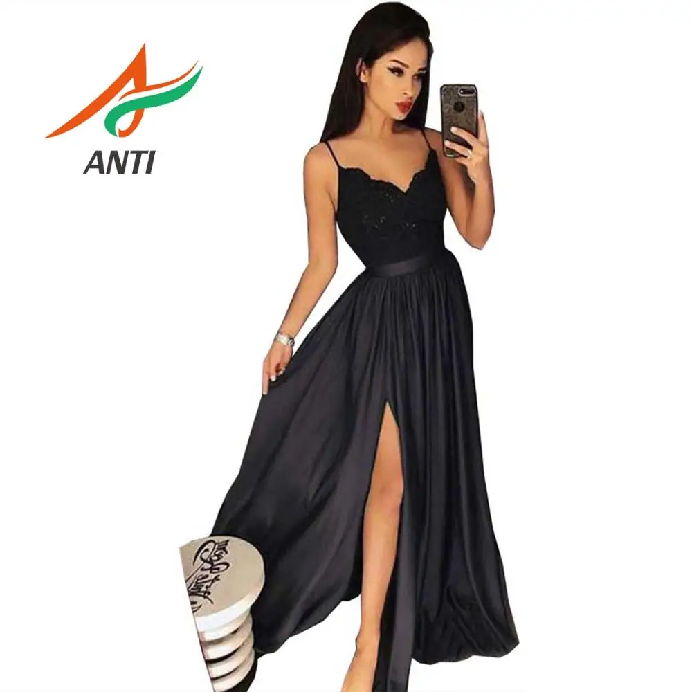 ANTI Black Sexy Prom Dresses Long V-Neck Lace A-line Robe De Soiree 2019 Burgundy High Split Formal Party Gowns for Women Cheap
ANTI Black Sexy Prom Dresses Long V-Neck Lace A-line Robe De Soiree 2019 Burgundy High Split Formal Party Gowns for Women Cheap