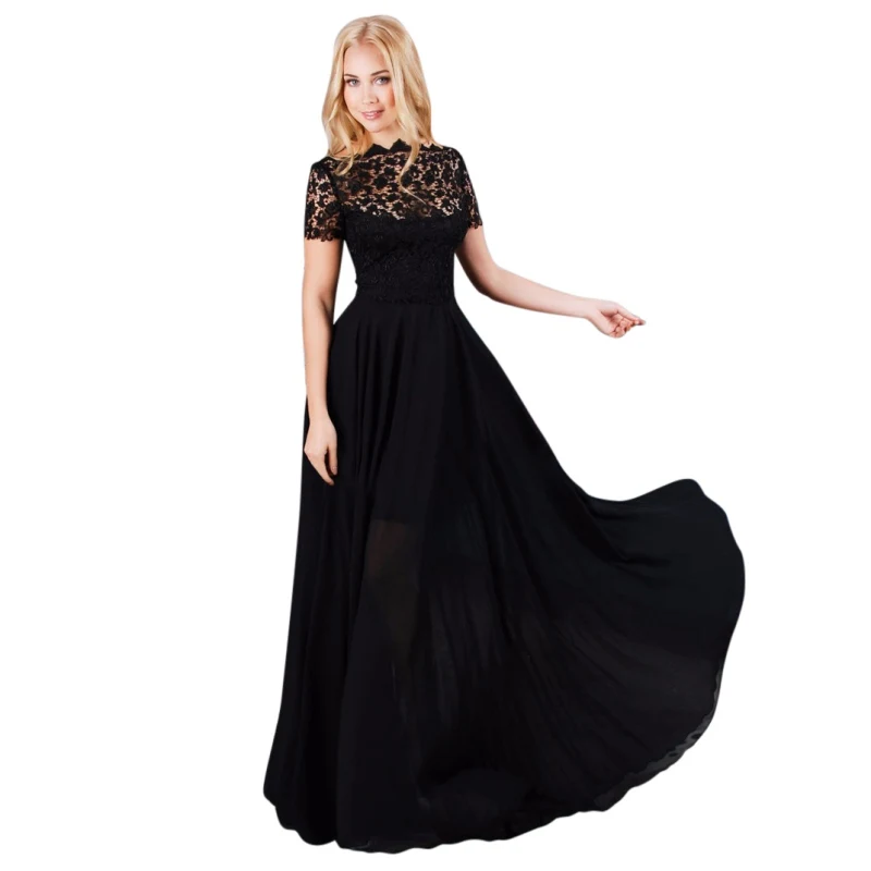 Sexy 2019 Women Lady Prom Long Dress Short Sleeve Black Party Ball Lace Dress Party Maxi Dress Full-Length Summer 2019
Sexy 2019 Women Lady Prom Long Dress Short Sleeve Black Party Ball Lace Dress Party Maxi Dress Full-Length Summer 2019