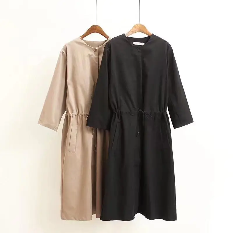 A0 Autumn Casual Women Trench Coats 3XL Plus size Women clothing fashion O neck Drawstring waist LONG outerwear 6028
A0 Autumn Casual Women Trench Coats 3XL Plus size Women clothing fashion O neck Drawstring waist LONG outerwear 6028