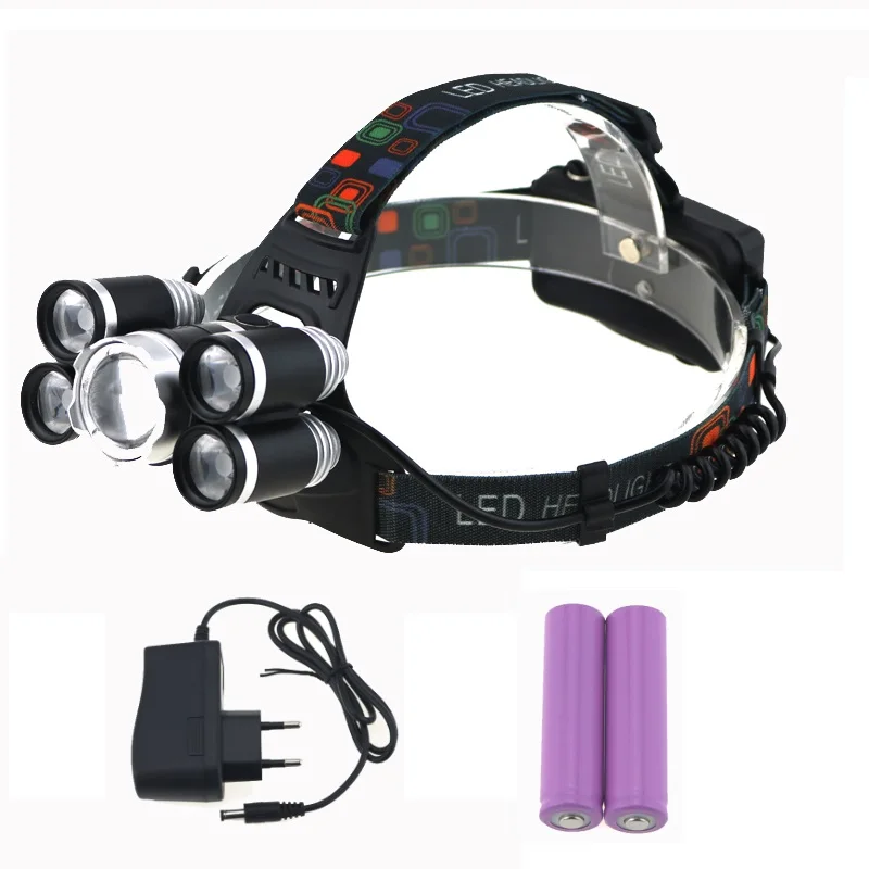 Rechargeable 8000 Lumens Cree T6 + 4*XPE Led 18650 Battery Zoomable headlight headlamp Hunting fishing Flashlight Bike light
Rechargeable 8000 Lumens Cree T6 + 4*XPE Led 18650 Battery Zoomable headlight headlamp Hunting fishing Flashlight Bike light
