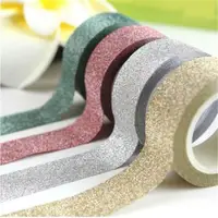 5M DIY Self-adhesive Glitter Washi Paper Tape Sticker Wedding Birthday Festival Decoration Home Decor image