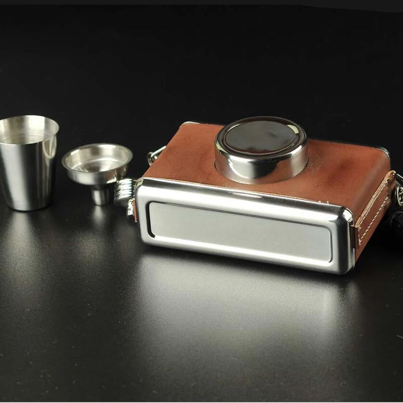 camera shape 11 oz Food safe Stainless Steel Hip Flask with wooden leather wrapped Alcohol Liquor Whiskey
camera shape 11 oz Food safe Stainless Steel Hip Flask with wooden leather wrapped Alcohol Liquor Whiskey